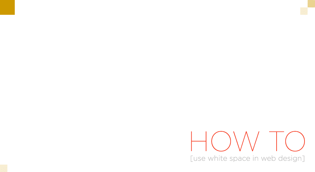 mostly white image with the words "how to use white space in web design" in lower right-hand corner