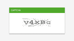 A CAPTCHA image showing scrambled letters.